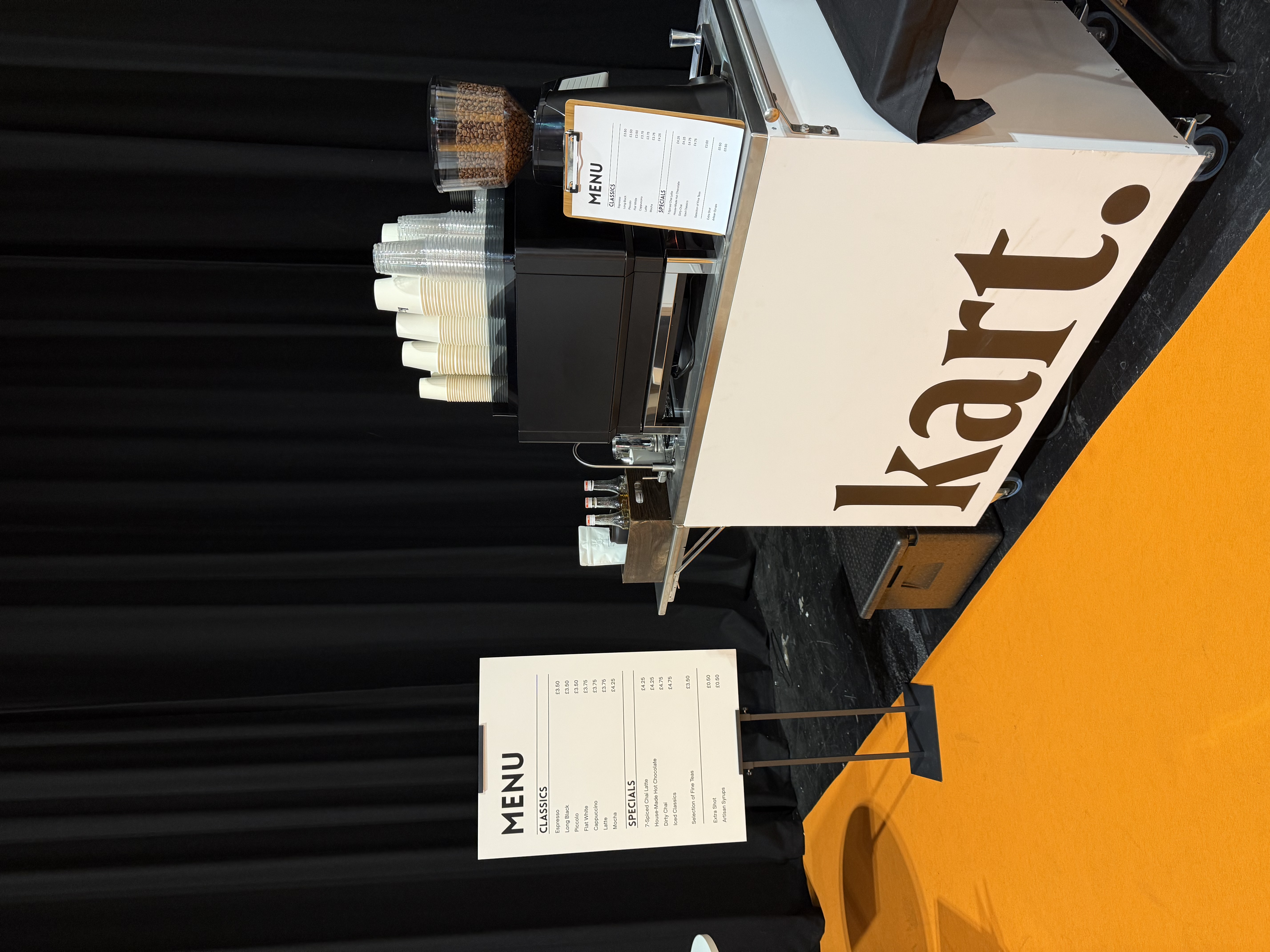 Speciality Coffee Cart with Iced Coffee Menu