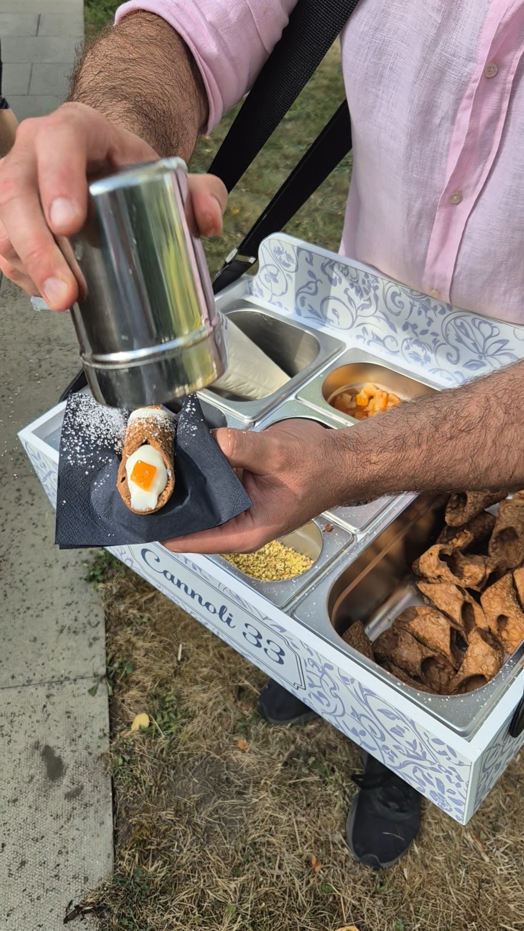 Sicilian Walking Cannoli Bar with Freshly Filled Cannoli