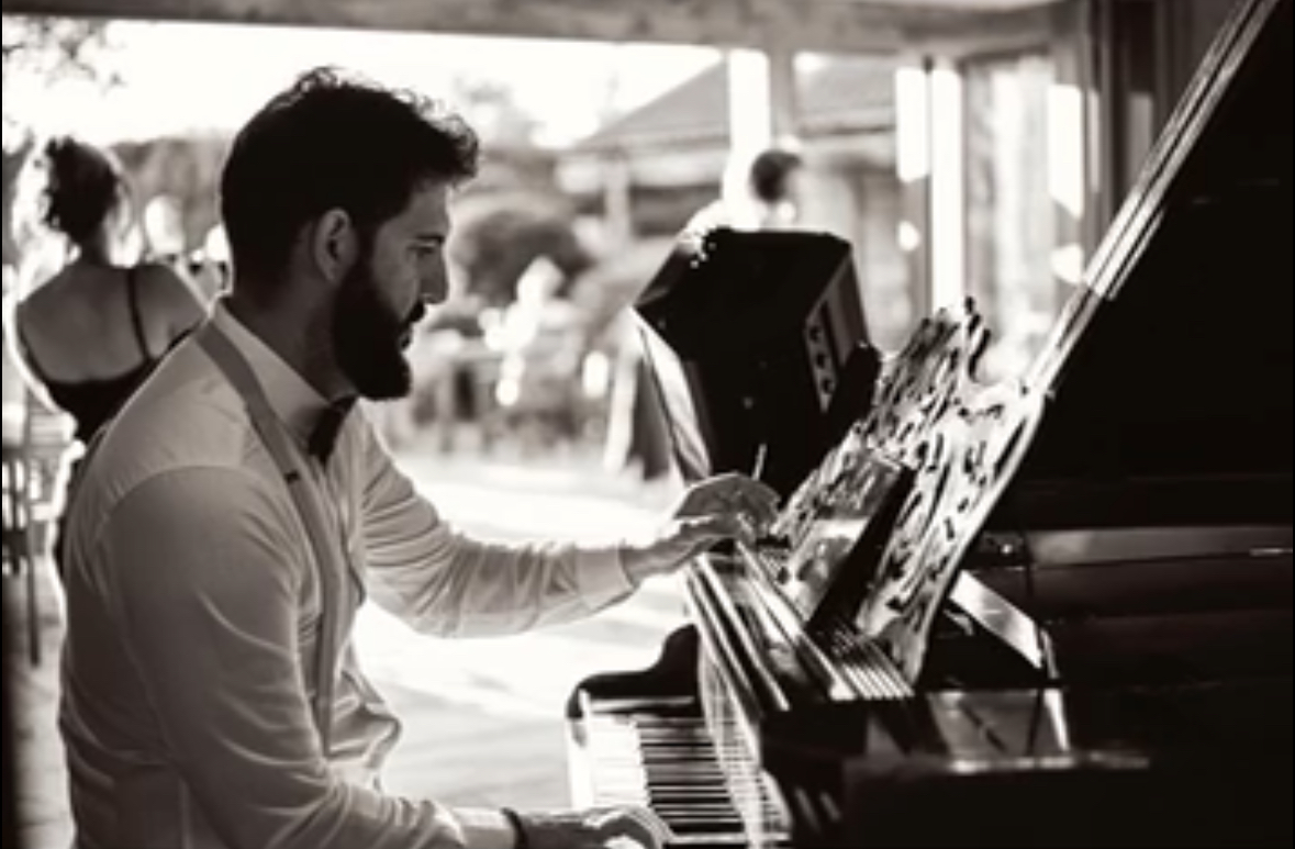 Adam Playing Live Piano to Create the Perfect Atmosphere