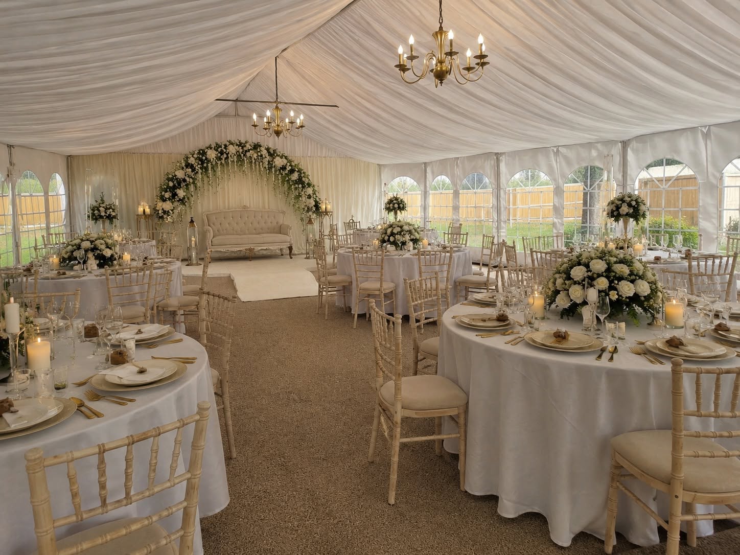 Premium 6m x 12m White Marquee with Decor Options