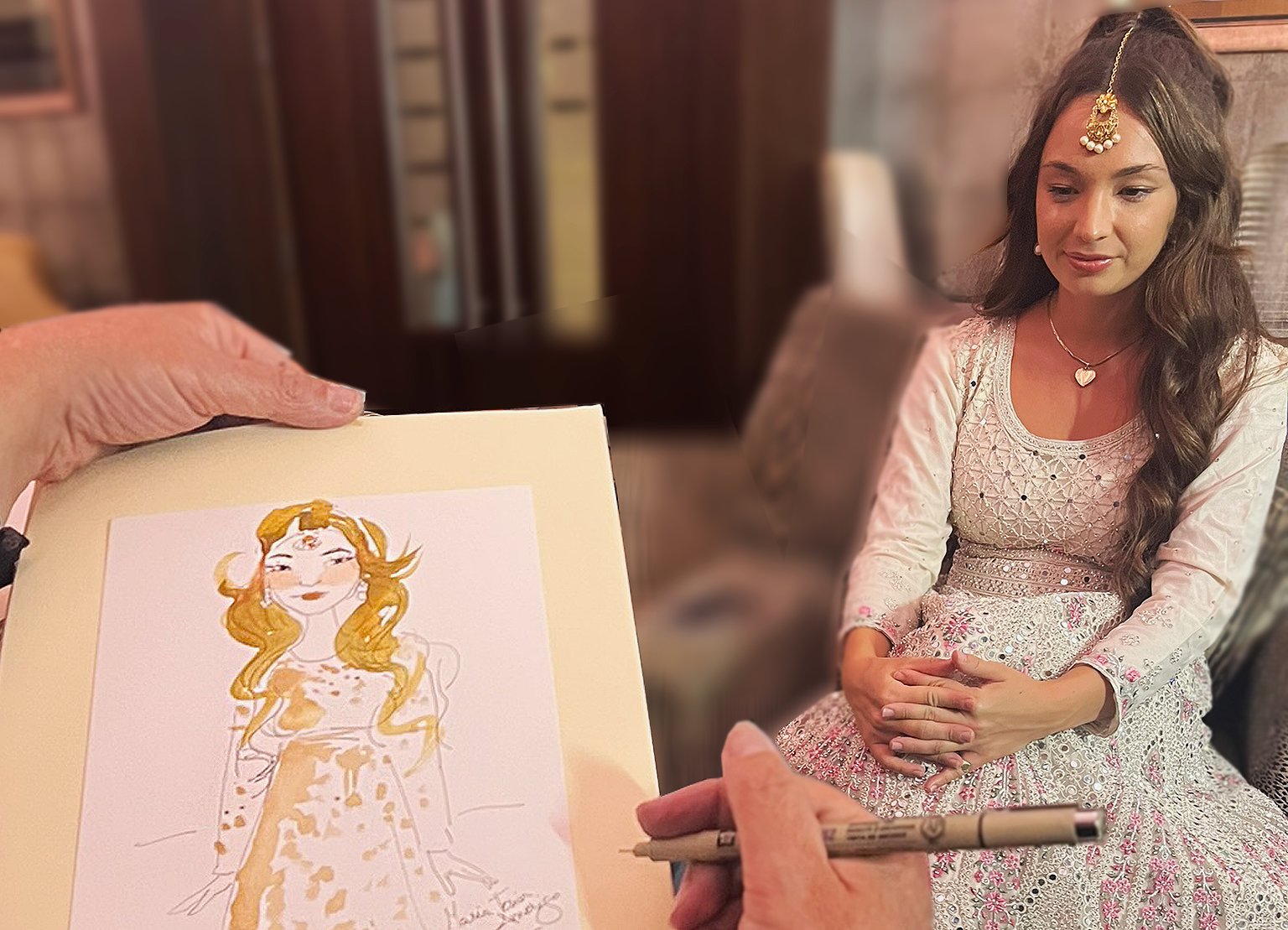 Elegant Live Watercolour Guest Illustrations  ✨