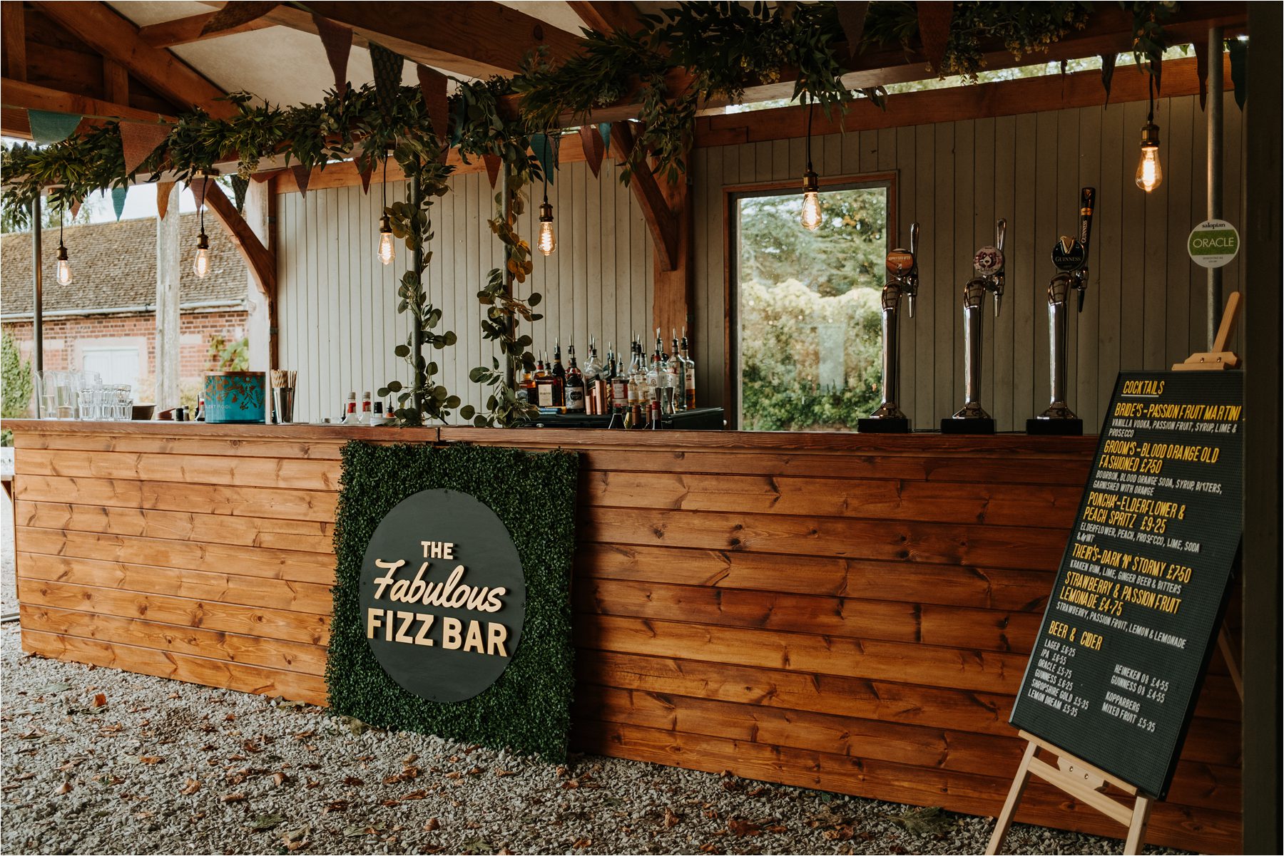 Fully Stocked Wooden Pop-Up Bar offering fully stocked cash bar 