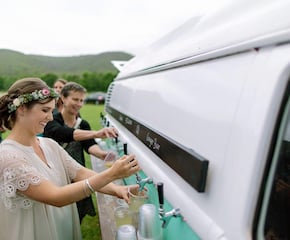 Unique Camper Van Bar with Drinks on Tap