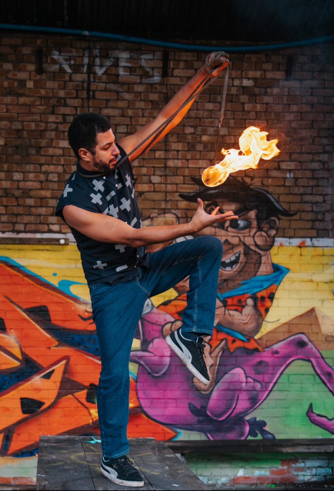 Breakdancing Fire Performer