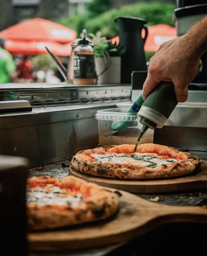 Hand-Stretched Spanish Influenced Pizza For Your Event