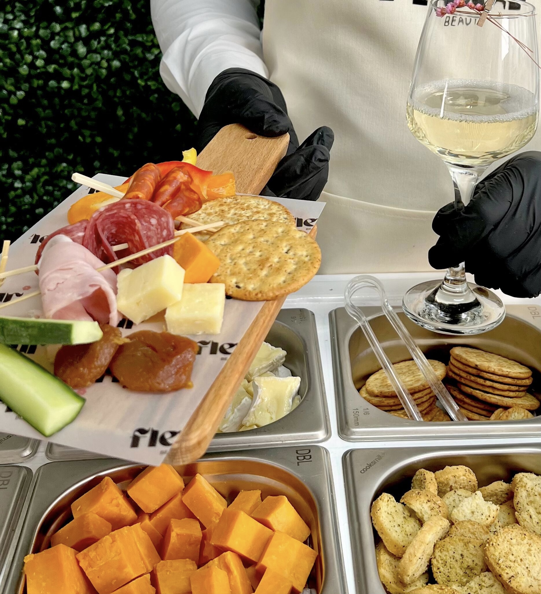 Charcuterie & Wine Cart with Customisable Screen