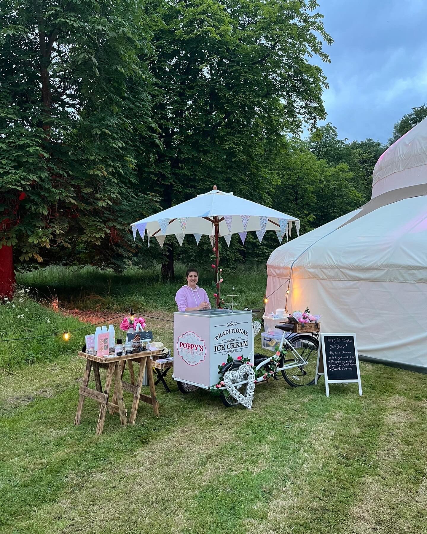 Vintage Ice Cream Bike Serving Award-Winning Ice Cream