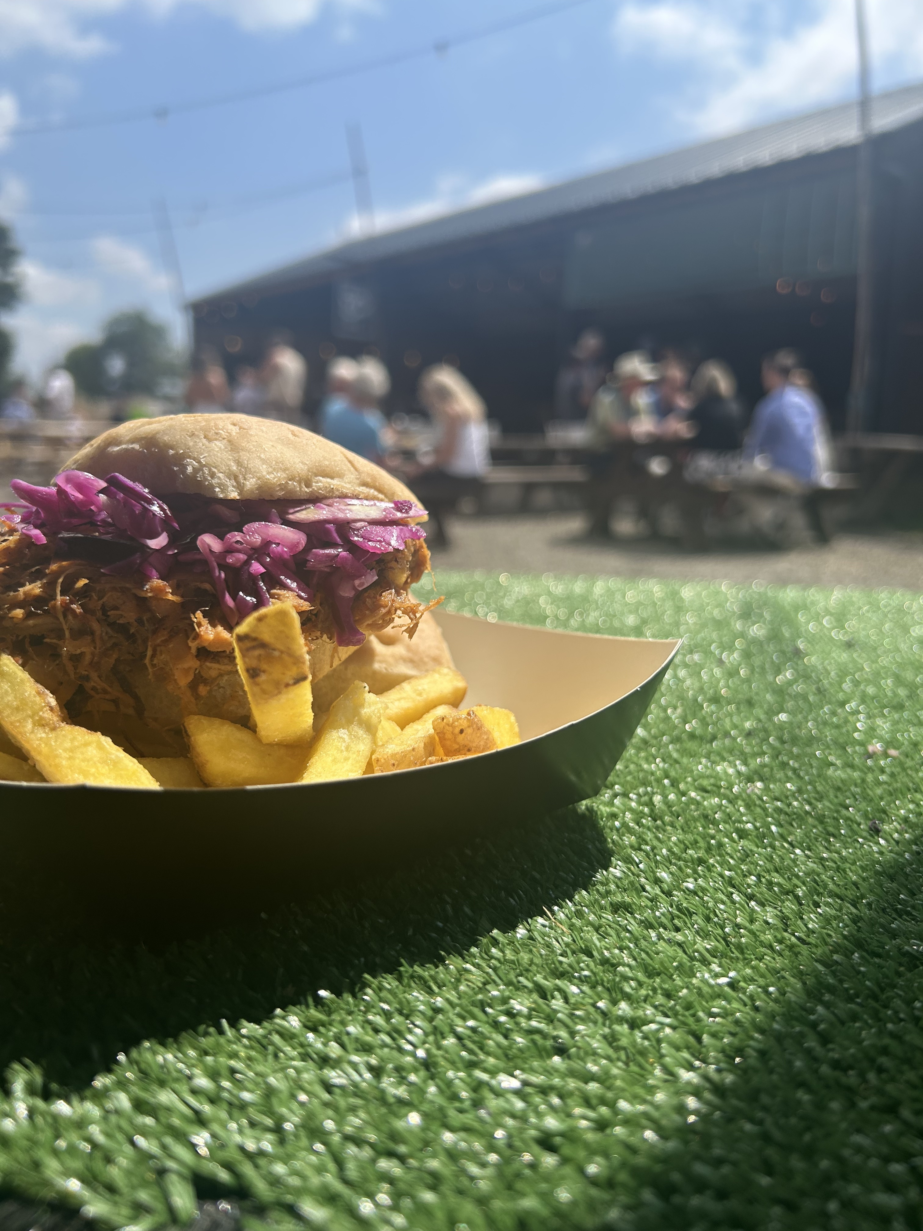Pulled Pork Smothered in Bourbon BBQ Sauce Served in a Homemade Ciabatta