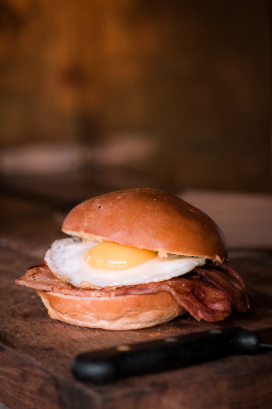 Brunch Menu With Bacon & Egg Sandwiches