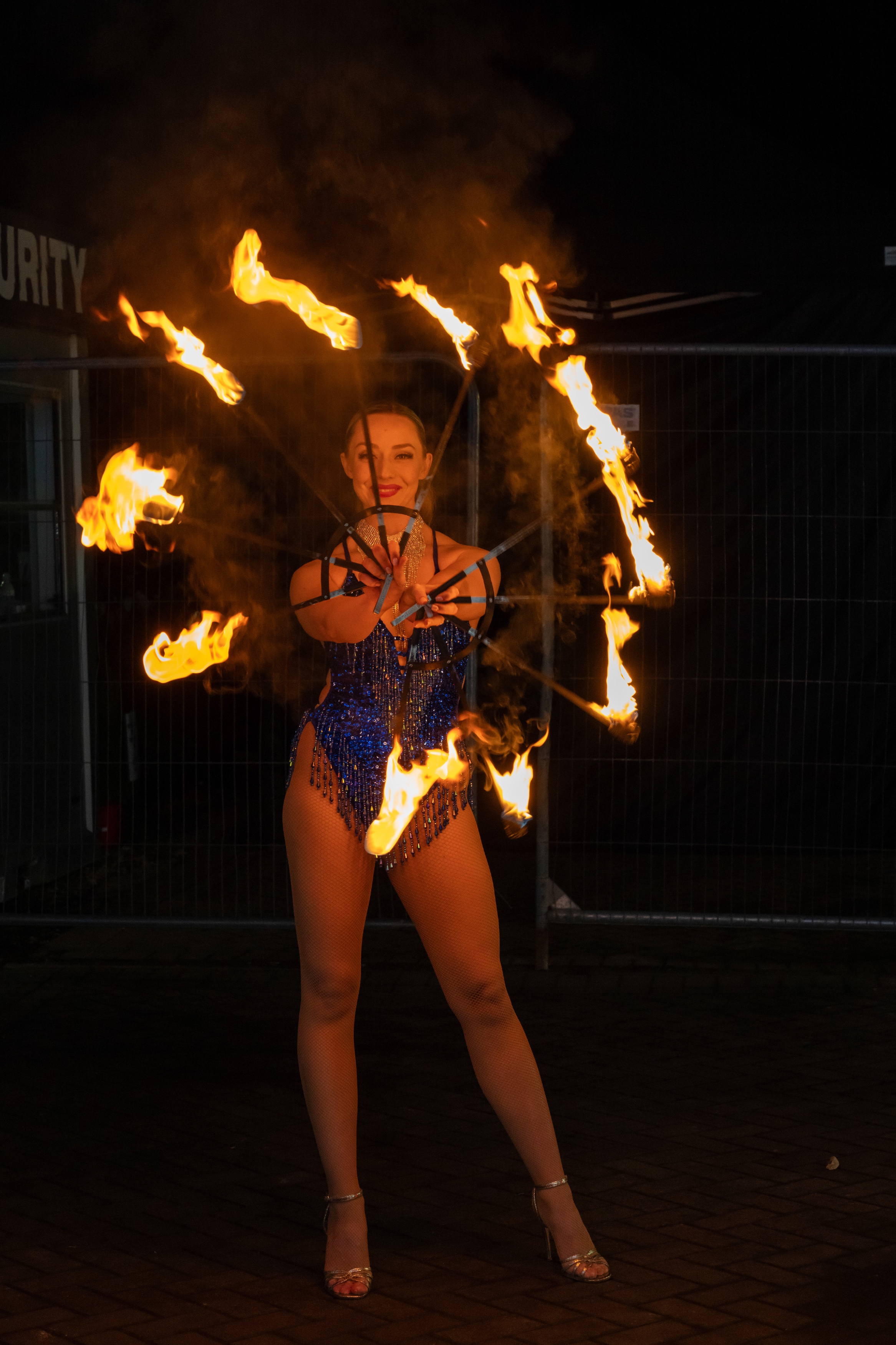 Solo Fire Performer Ignites The Atmosphere
