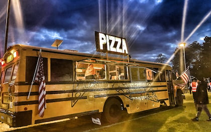 Yellow Bus Serving Genuine New York-Style Pizza