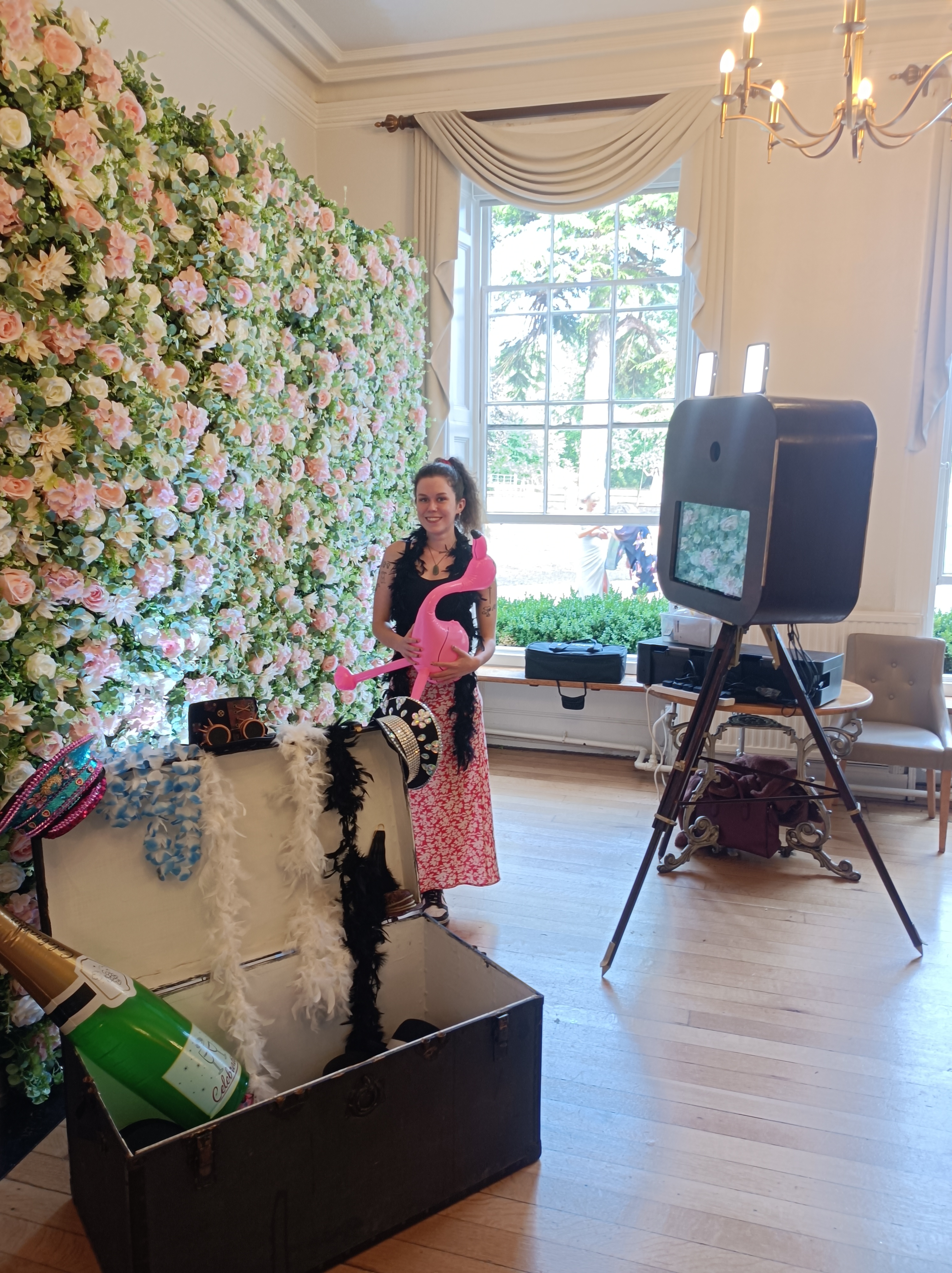 Rustic Photo Booth & Flower Wall