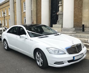 White Mercedes S Class to Make a Stylish Entrance