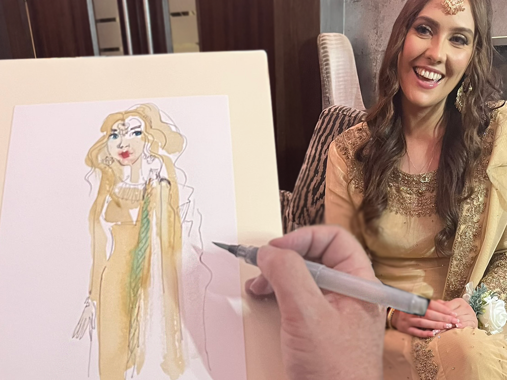 Elegant Live Watercolour Guest Illustrations  ✨