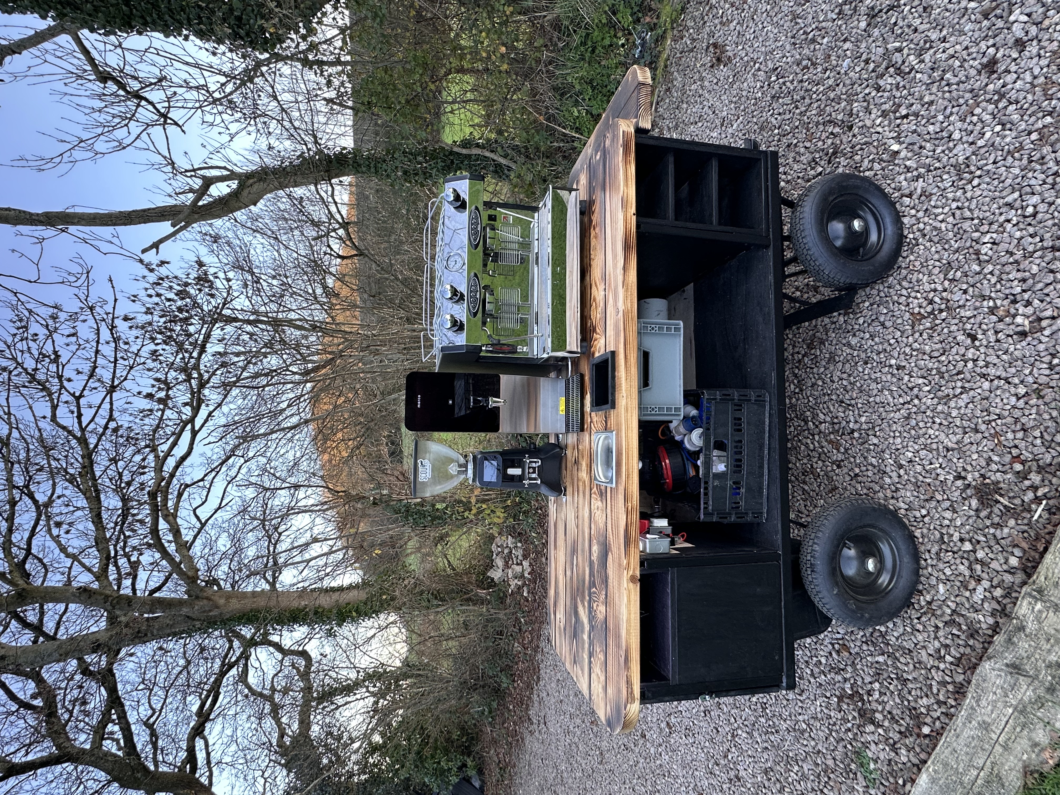 Indoor Barista Coffee Cart with Fully Customisable Front Panel
