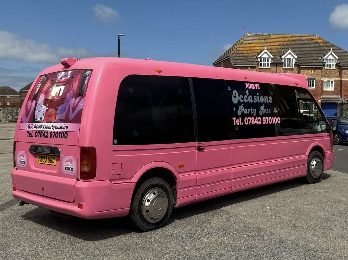 16-Seater Luxury Pink Party Bus