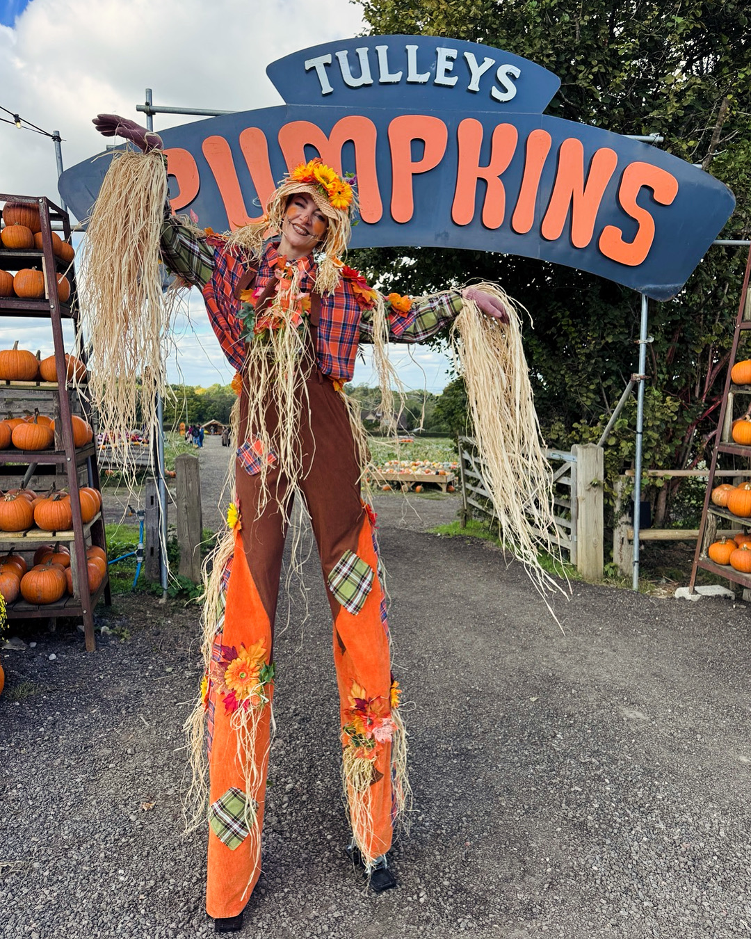 Highly Skilled Female Stilt Walker