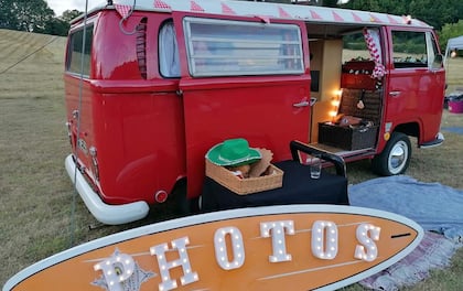 Funky Vintage VW Camper Van Photo Booth - which is also a mobile bar!