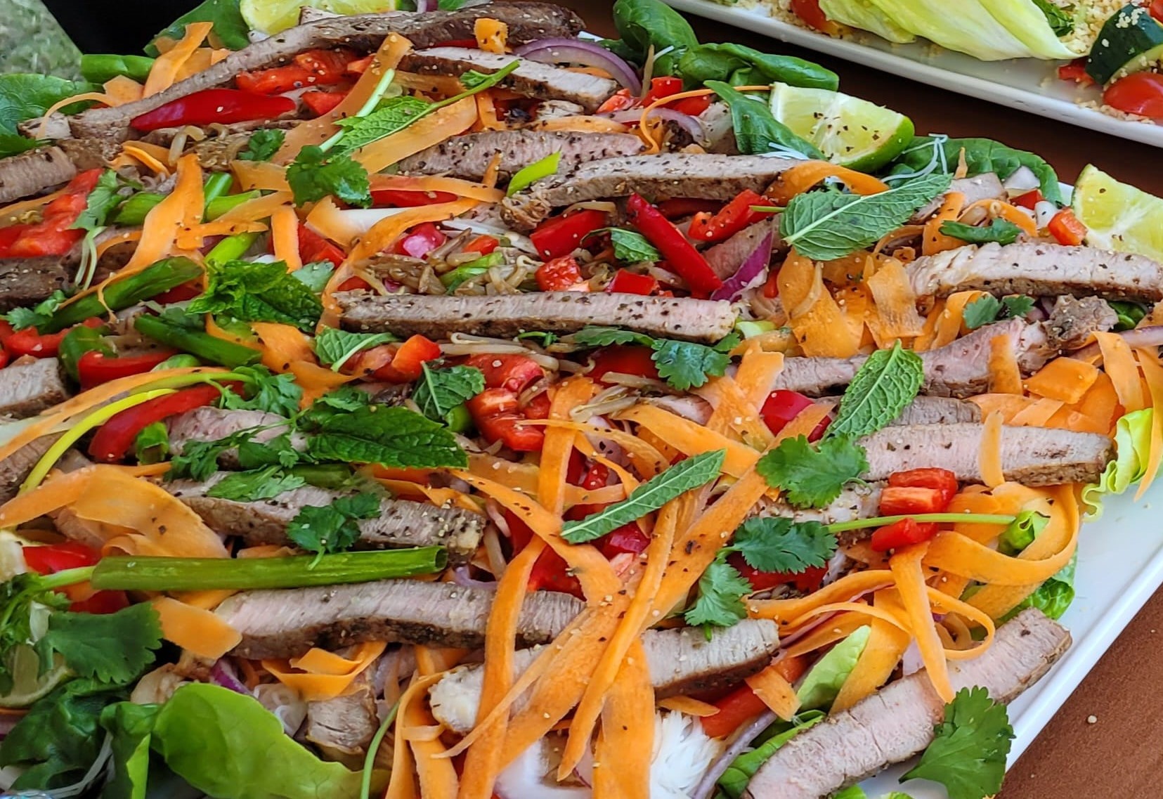 Hot and Cold Fork Buffet Spread with Salads