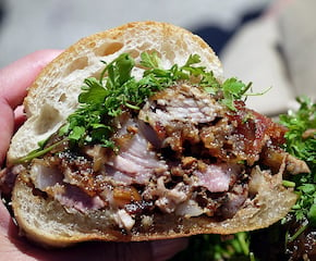 Mouth Watering Rotisserie Pork Loaded Rolls with Crackling & Stuffing