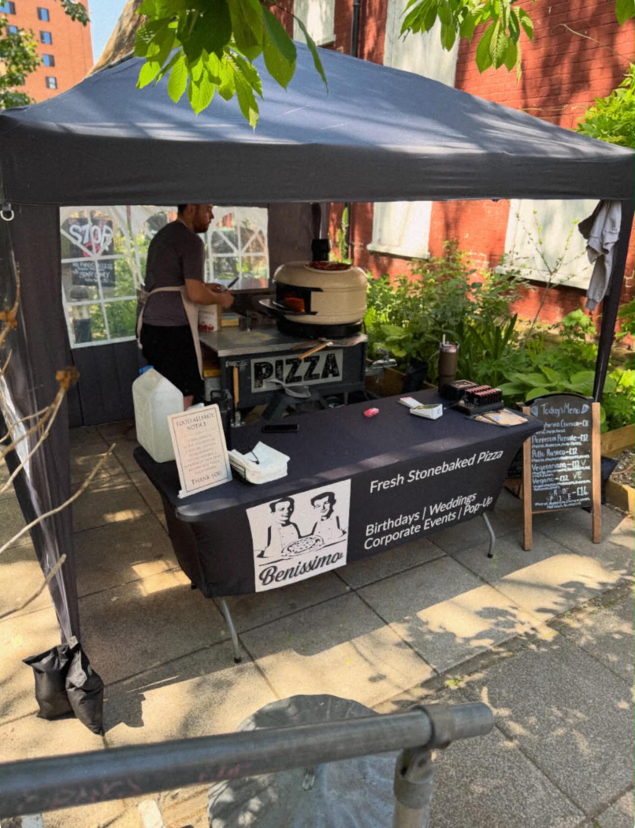 Stone-Baked Pizza Served Fresh from a Mini Pizza Trailer