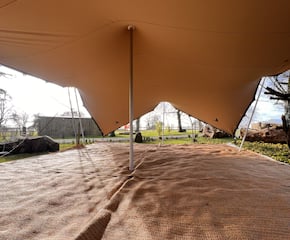 Small Stretch Tent 10.5m x 7.5m with Lighting & Flooring