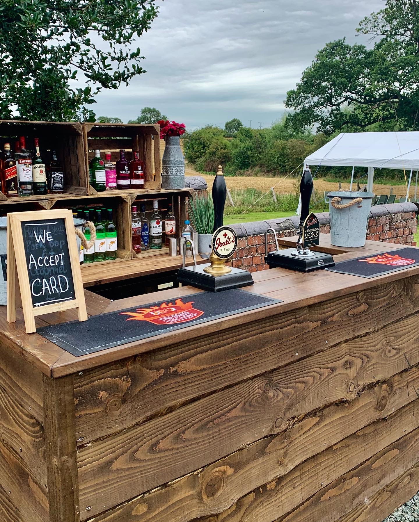 Indoor Rustic Wooden Pop-Up Bar