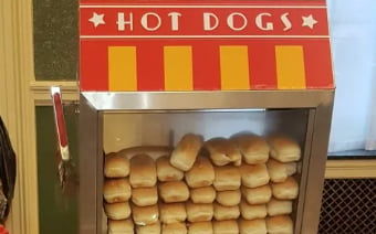 Hot Dog Cart with Toppings & Sauces