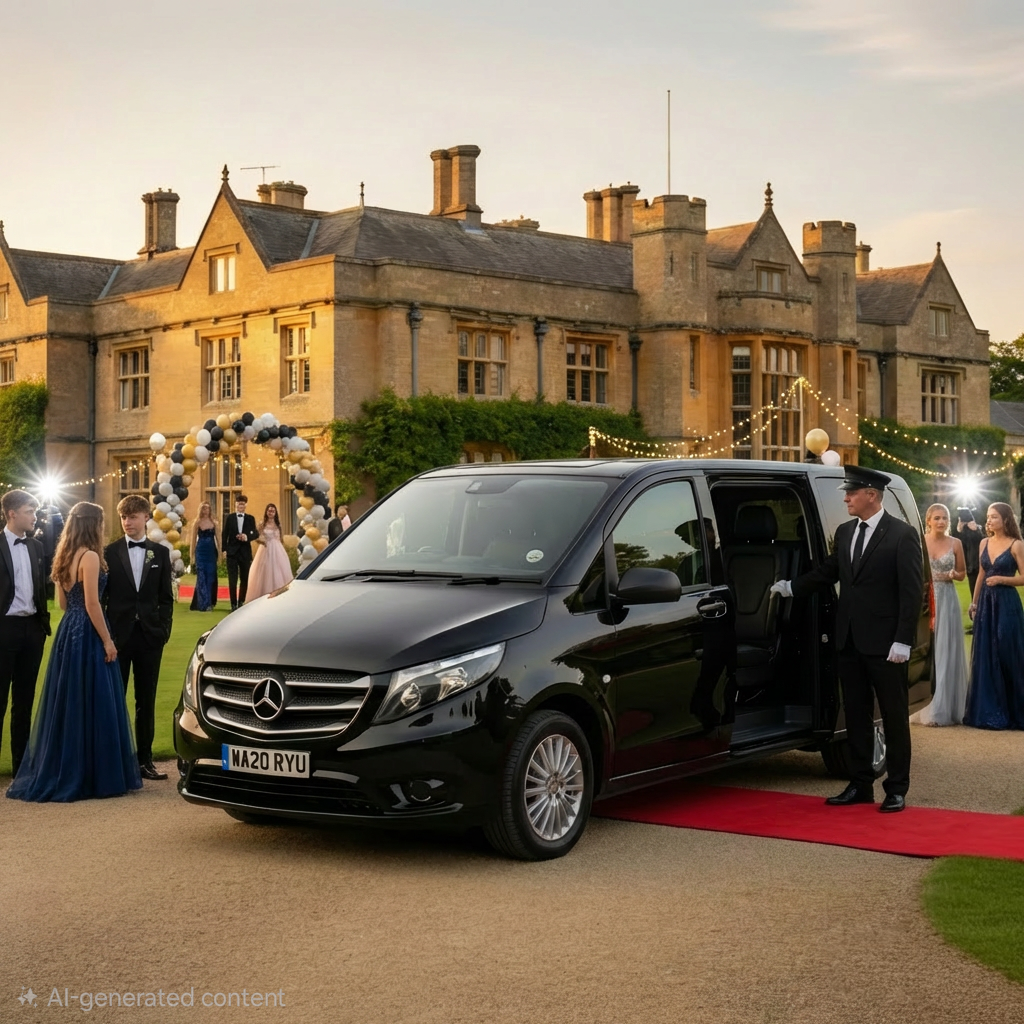 A sleek black Mercedes van parked under lush greenery, showcasing a polished finish. Sunlight reflects off the surface, emphasizing elegance.