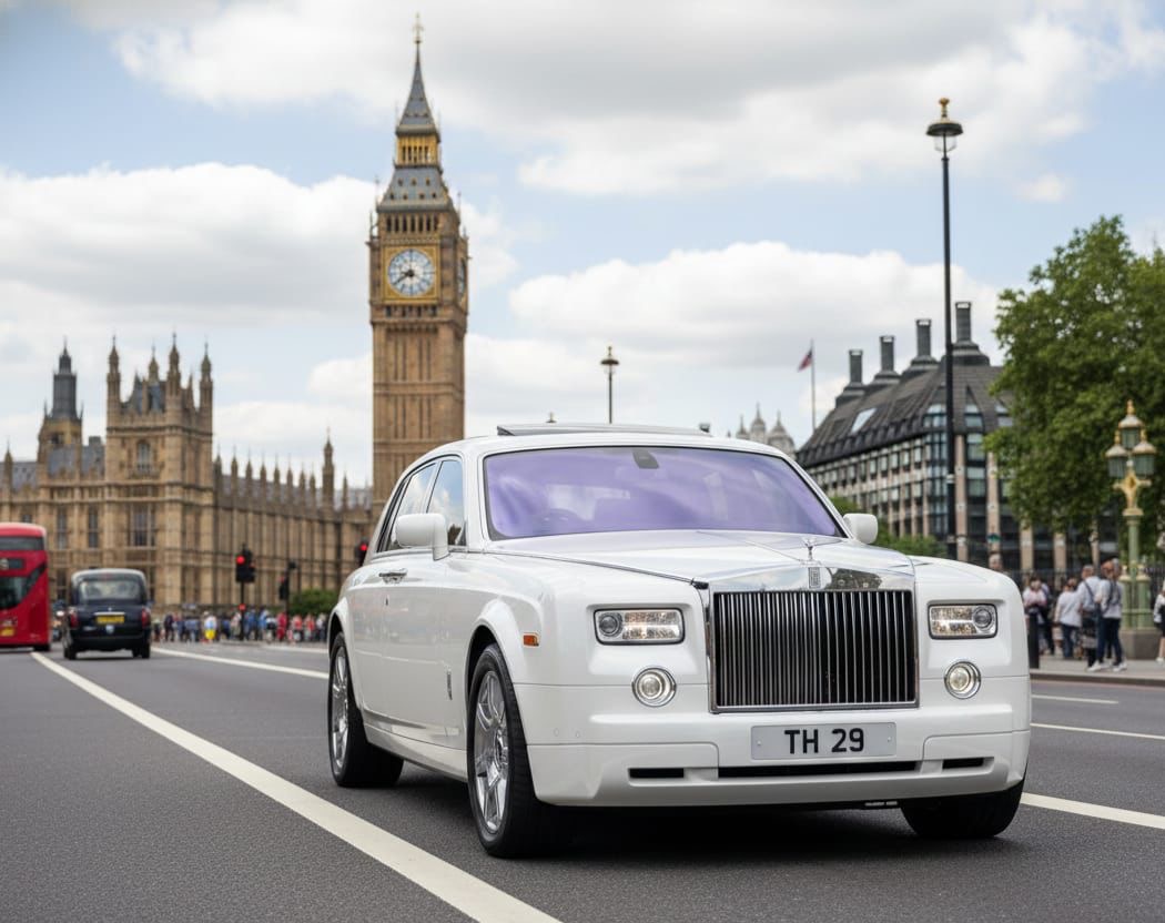 Luxury White Rolls Royce Phantom