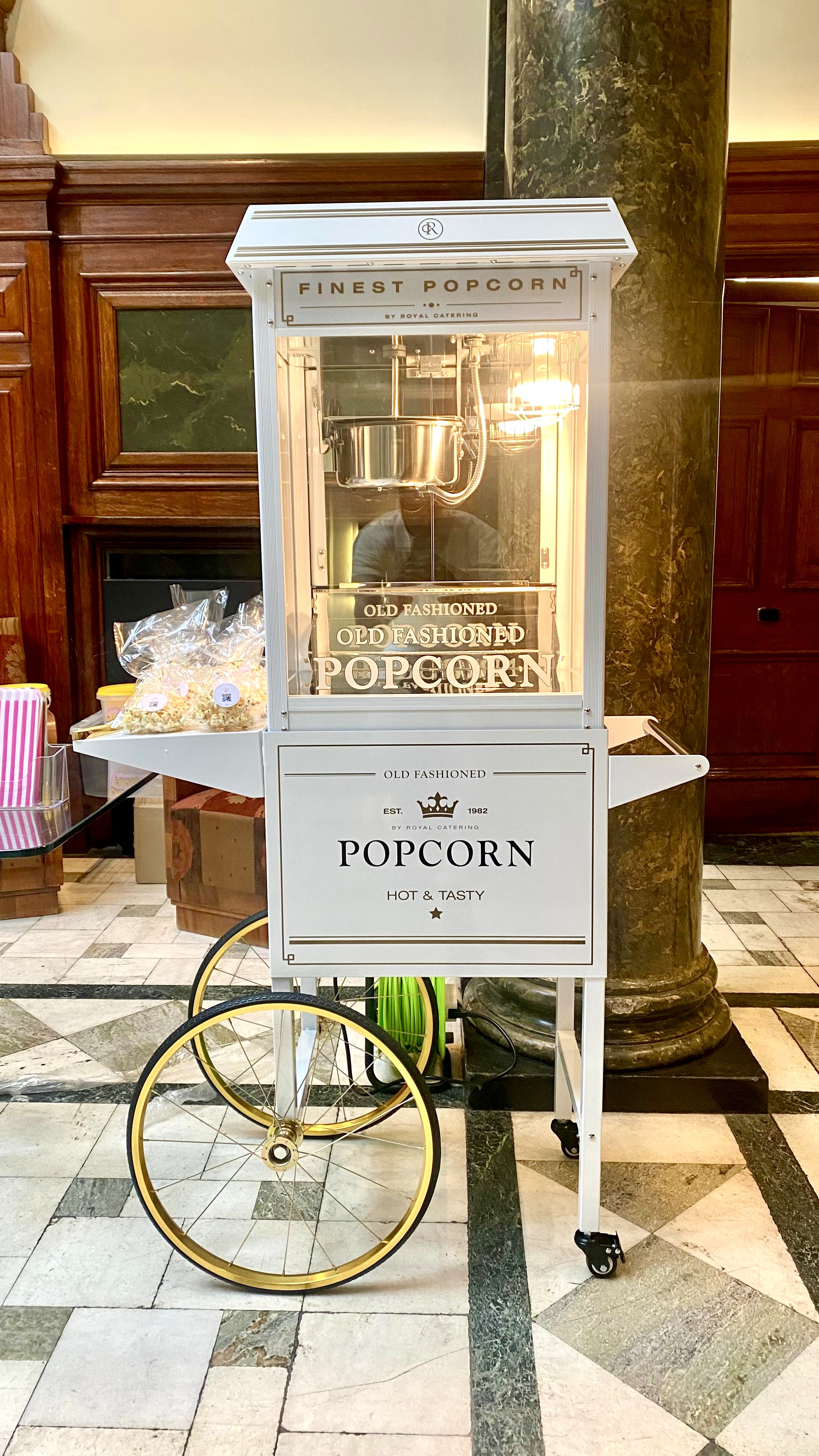 Warm & Delicious Popcorn Cart with Optional Branding