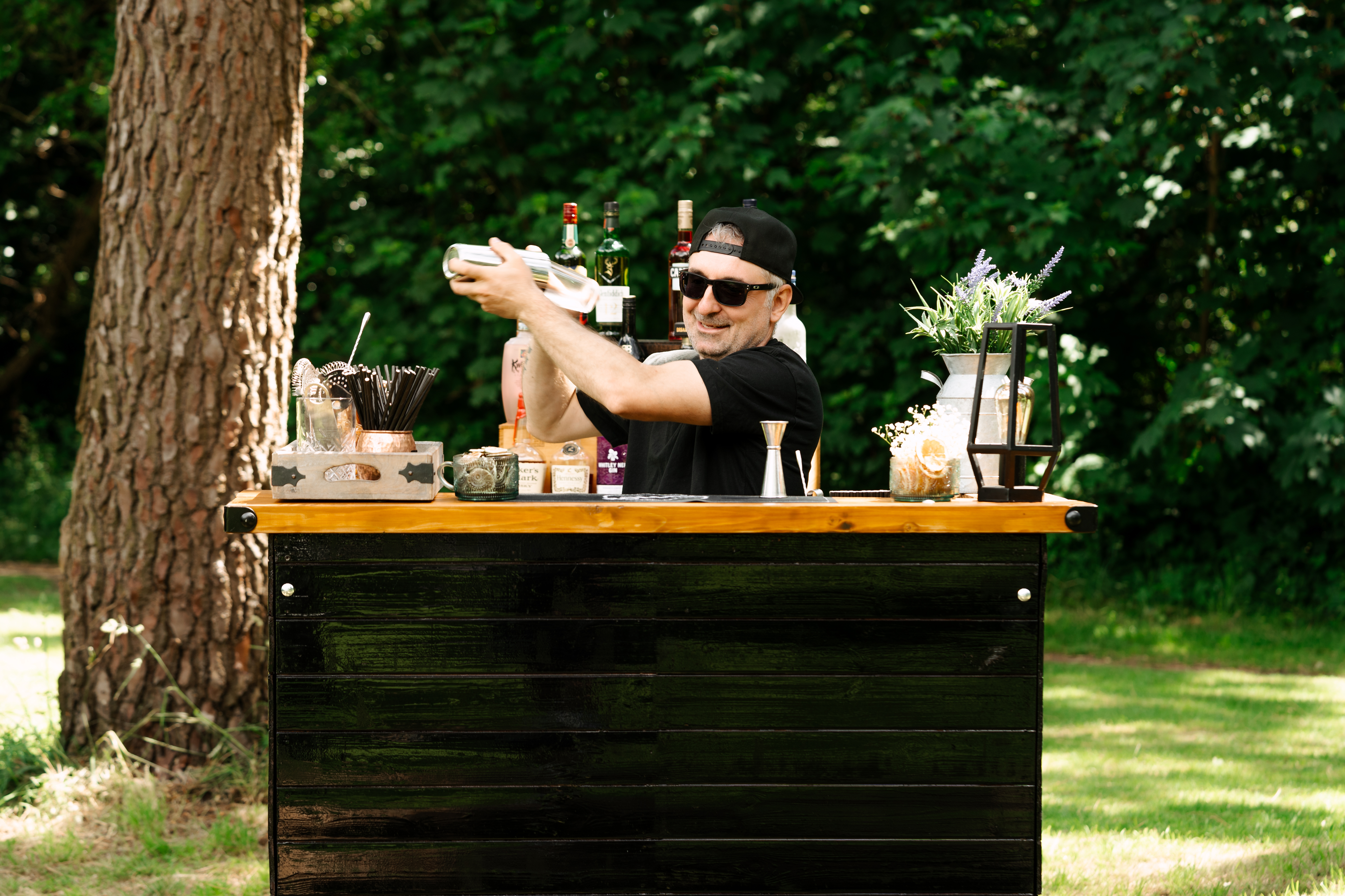 Fully Stocked Contemporary Mobile Bar