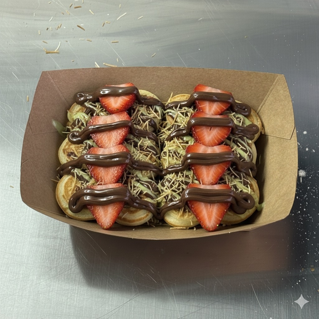 Fresh Mini Dutch Pancakes with Delicious Toppings for Every Event