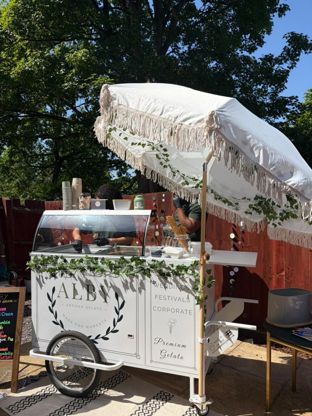 Elegant Artisan Gelato & Sorbet Cart for Weddings, Parties & Events