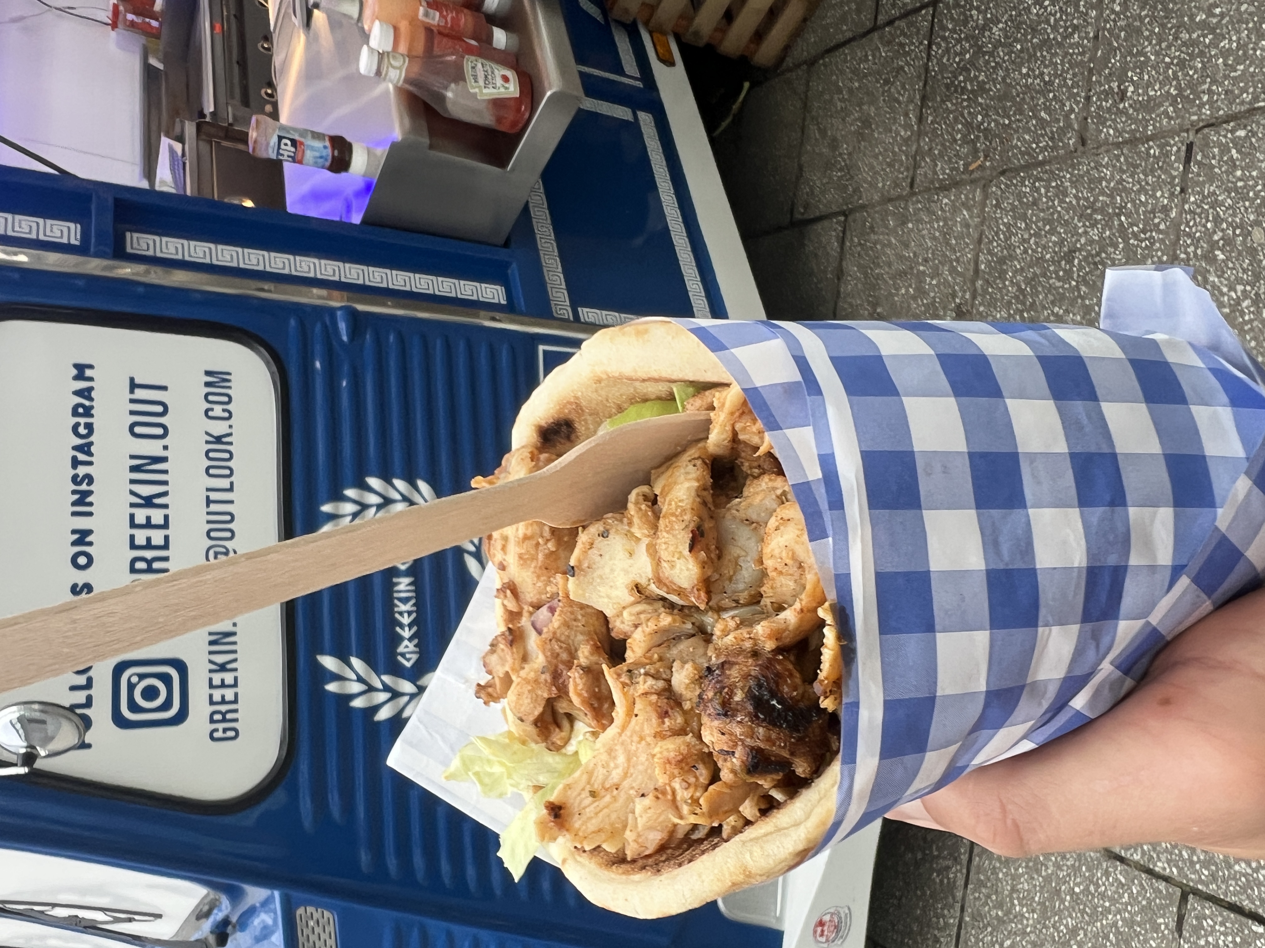Vintage Gyros Van Serving Delicious Greek Gyros