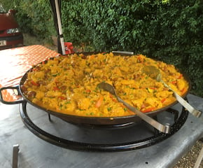 Authentic Spanish Paella Served with Canapes & Salads