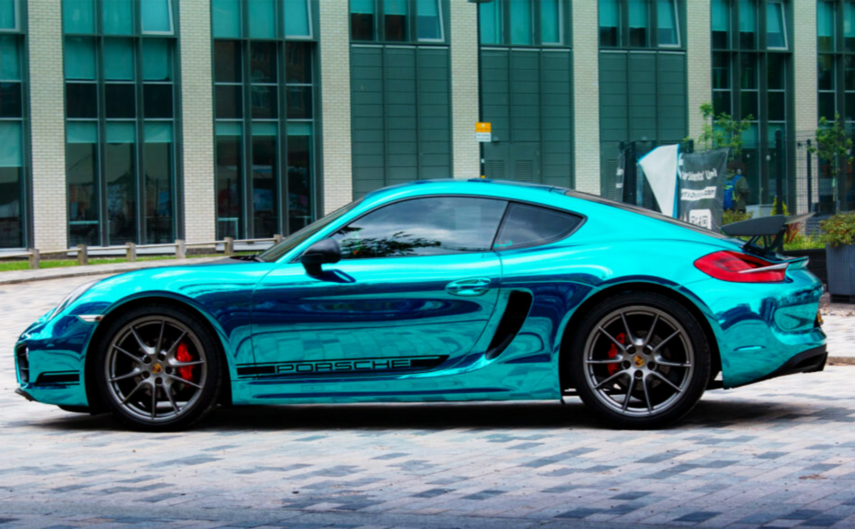 Unique Emerald Blue Chrome Porsche Cayman 981