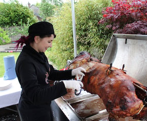 Hog Roast with Gravy & Side Dishes