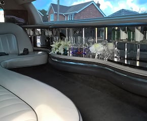 White Stretched Limousine With Grey Interior