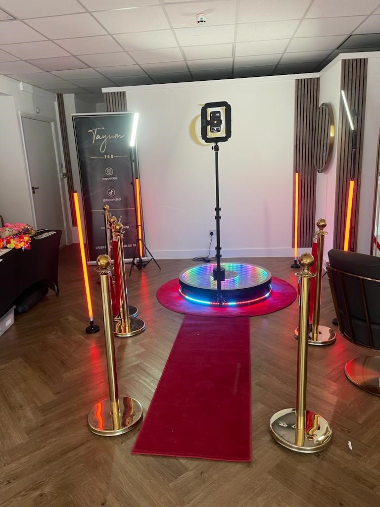 Glass LED 360 Photo Booth for hire for all type of events.