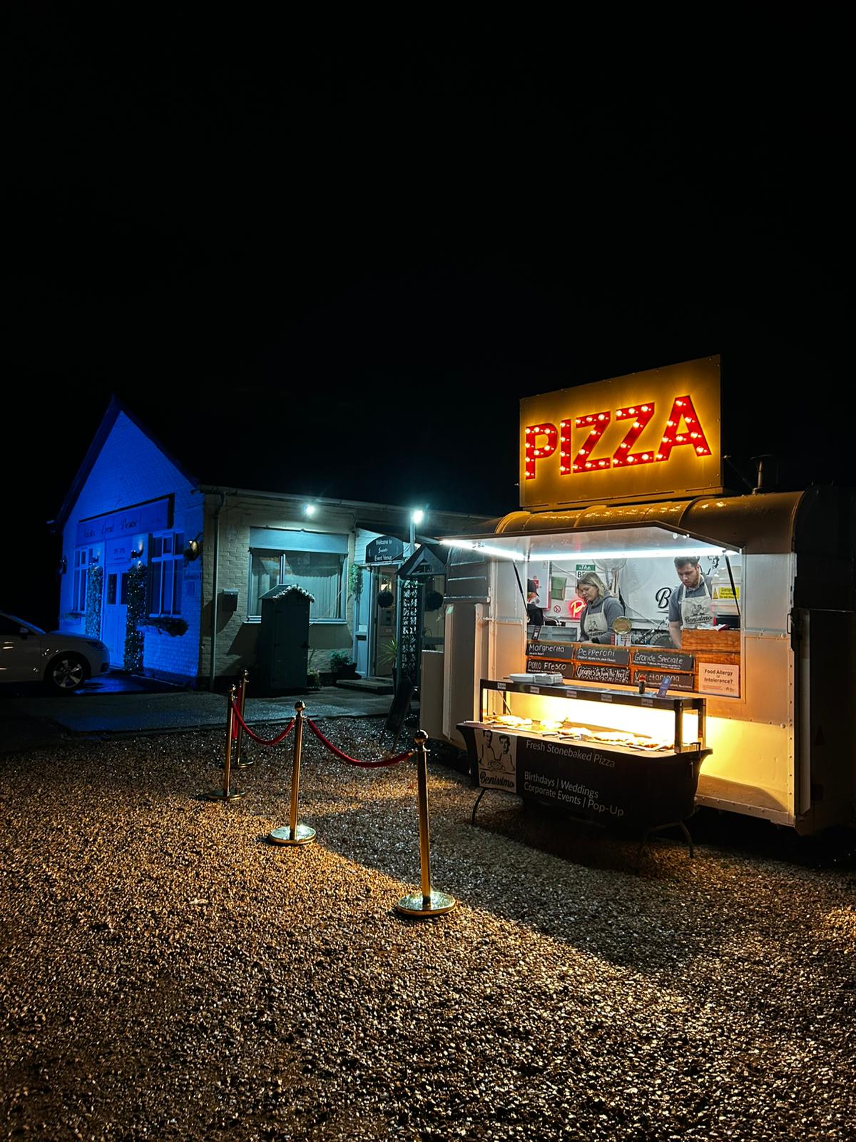 Stone-Baked Pizza Served Fresh from a Converted Horsebox Trailer