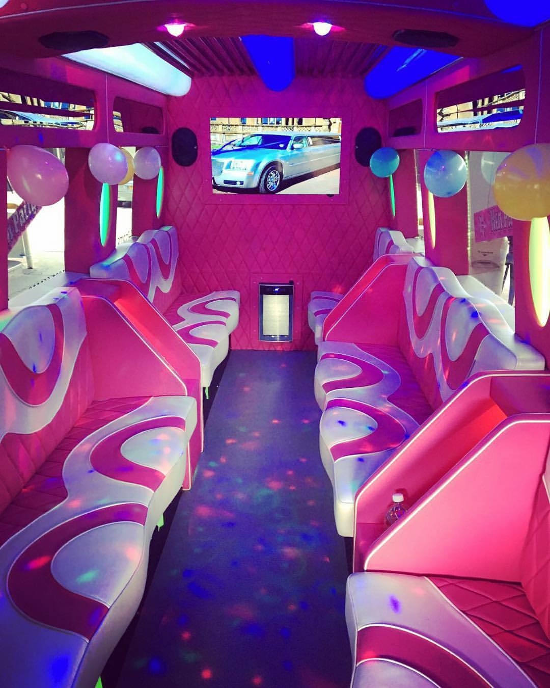 Pink Mercedes Benz 16-Seater Karaoke Party Bus