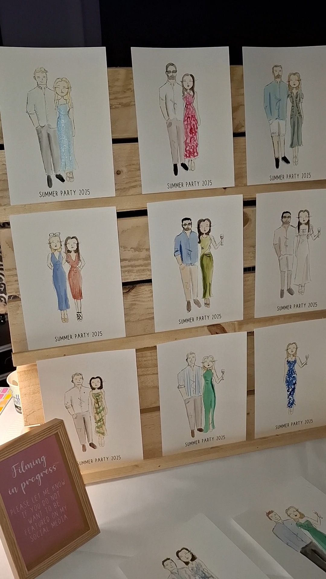 Custom Watercolour Painter Creating Take-Home Guest Favours