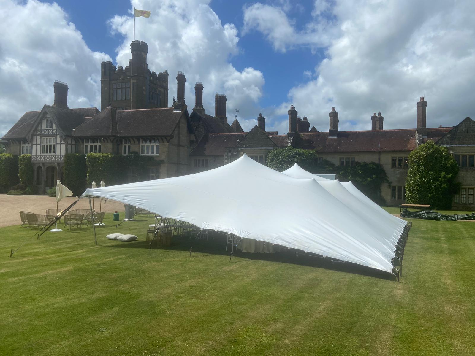 Large 10m x 30m White Stretch Tent