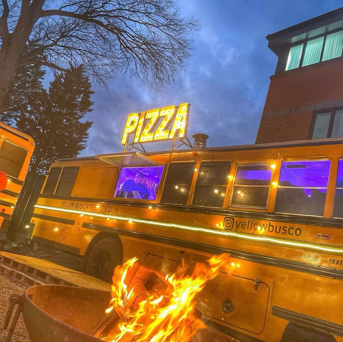 Yellow Bus Serving Genuine New York-Style Pizza