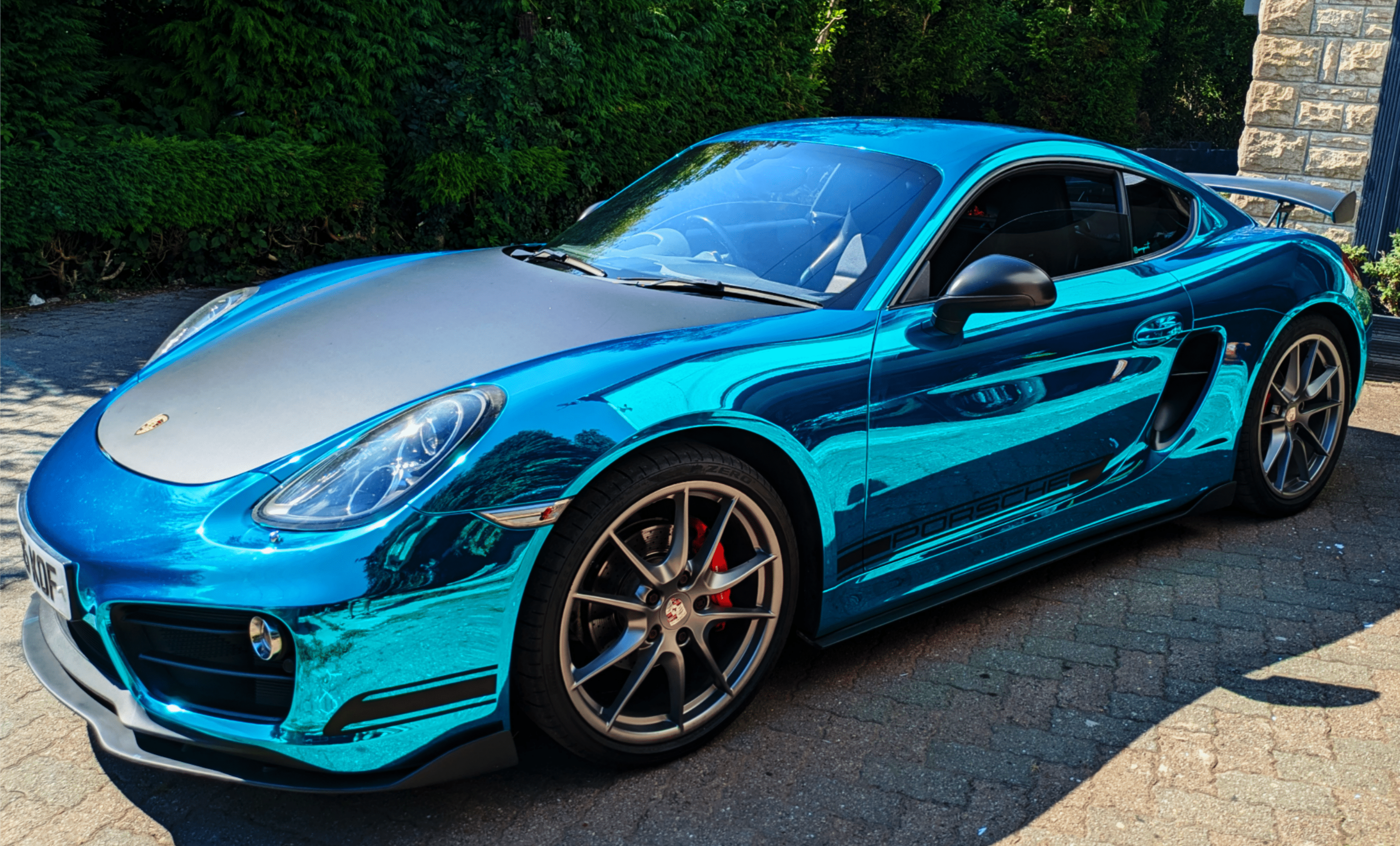Unique Emerald Blue Chrome Porsche Cayman 981