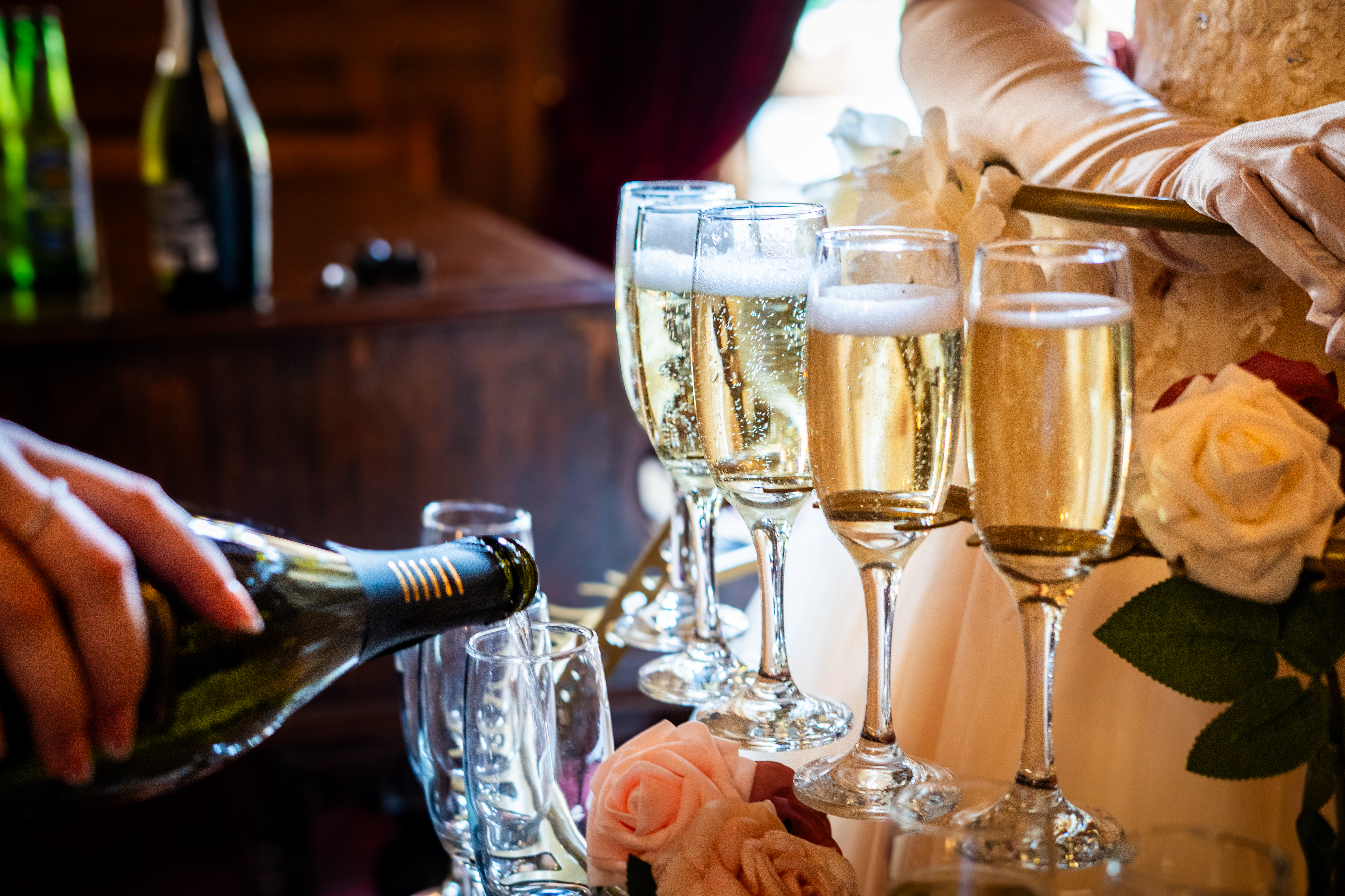 Living Champagne Dress Performer for Greetings & Drinks Receptions