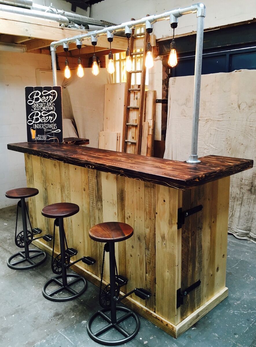 Luxury Rustic Mobile Cash Bar With Lights