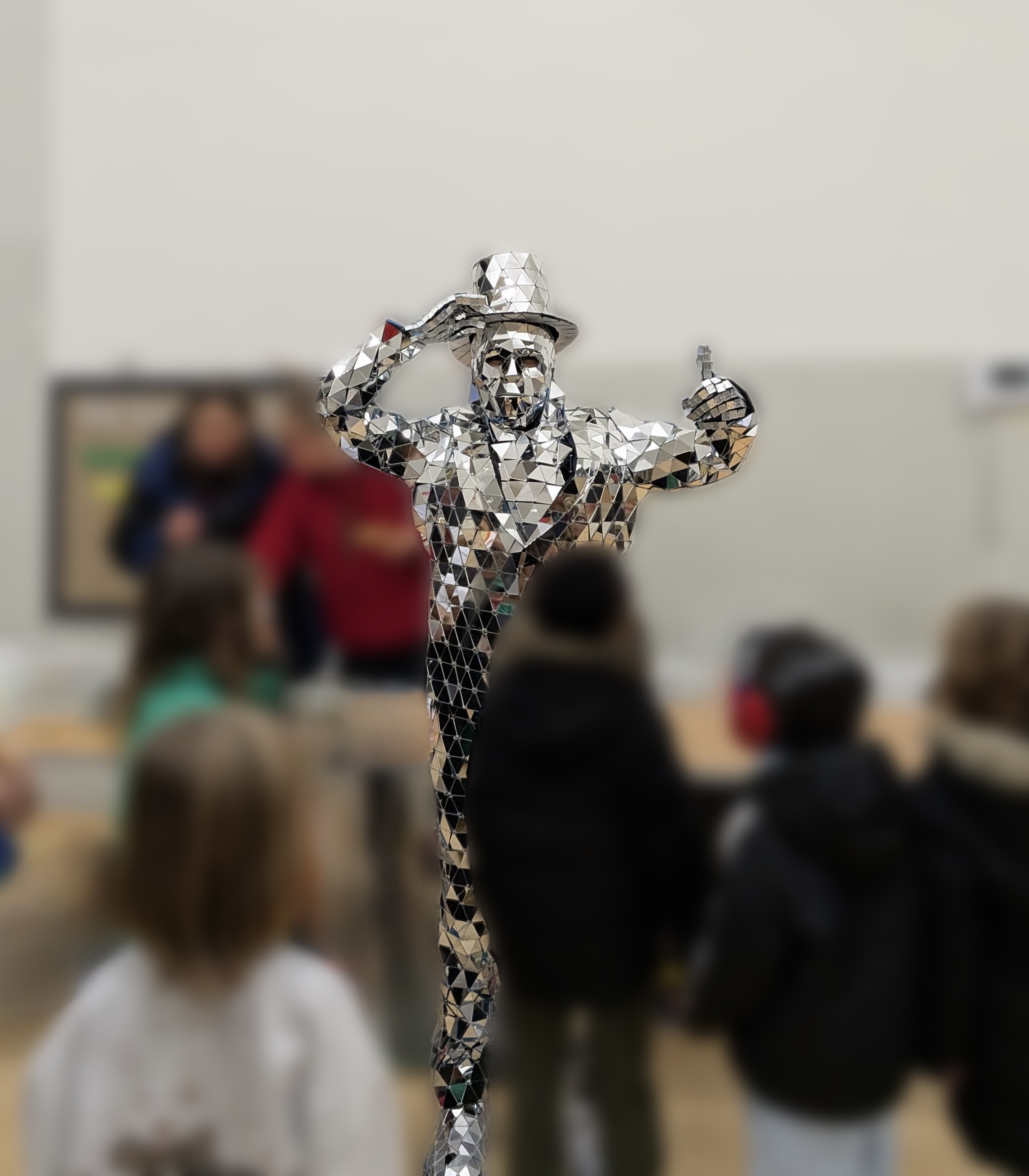 Dazzling Silver Mirror Man
