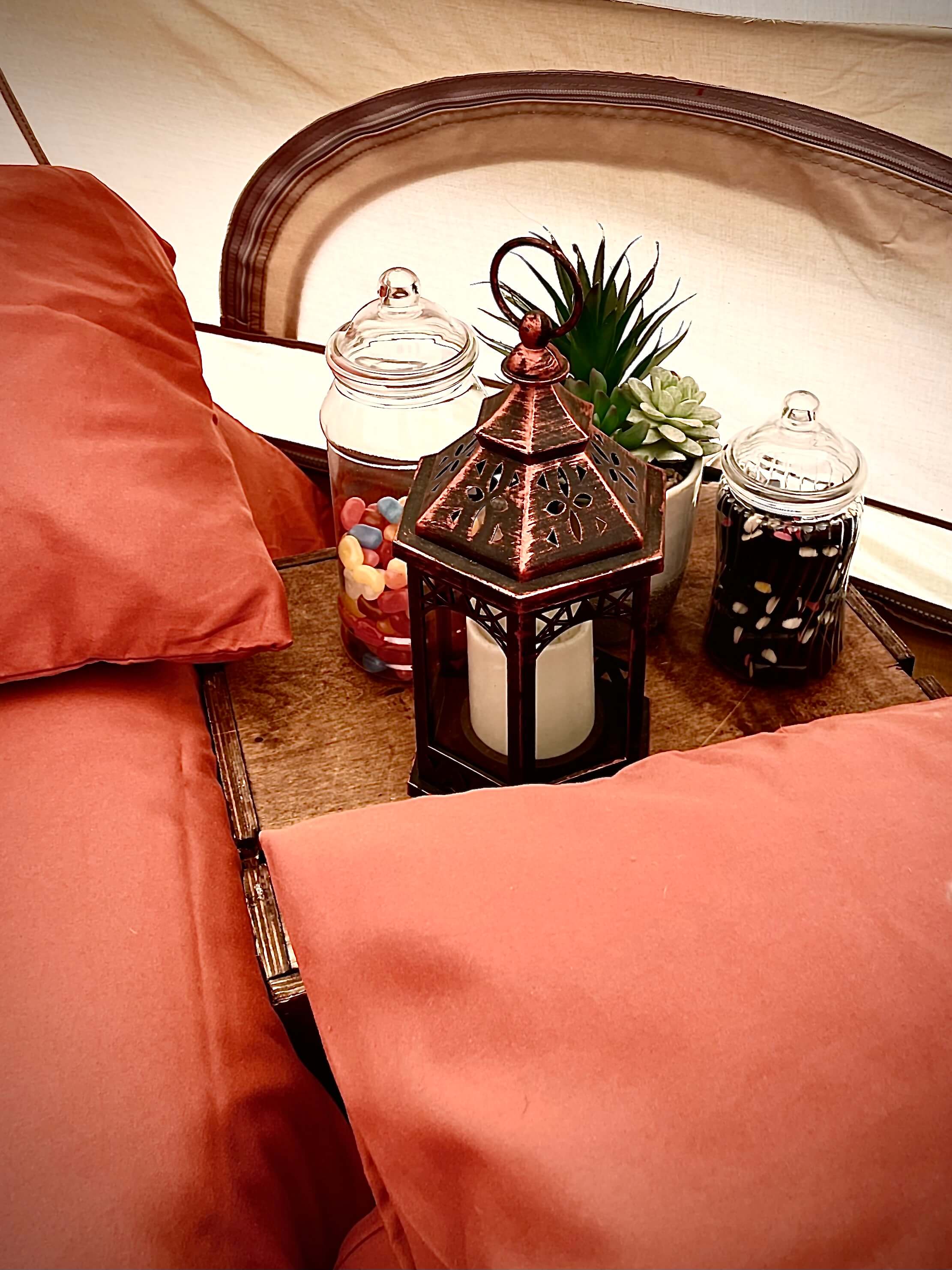 Burnt Orange & Rustic Glamping Tent For Up To 10 Guests